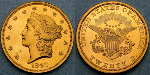 1849 Liberty Double Eagle